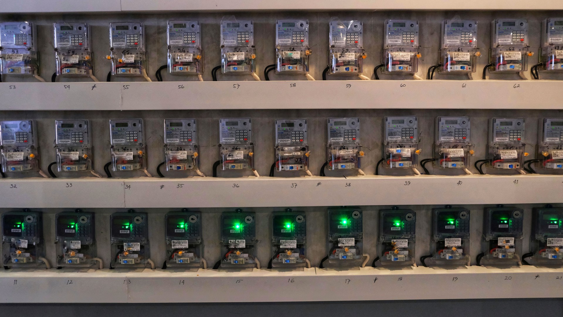 Lines of digital electricity meter of rent house