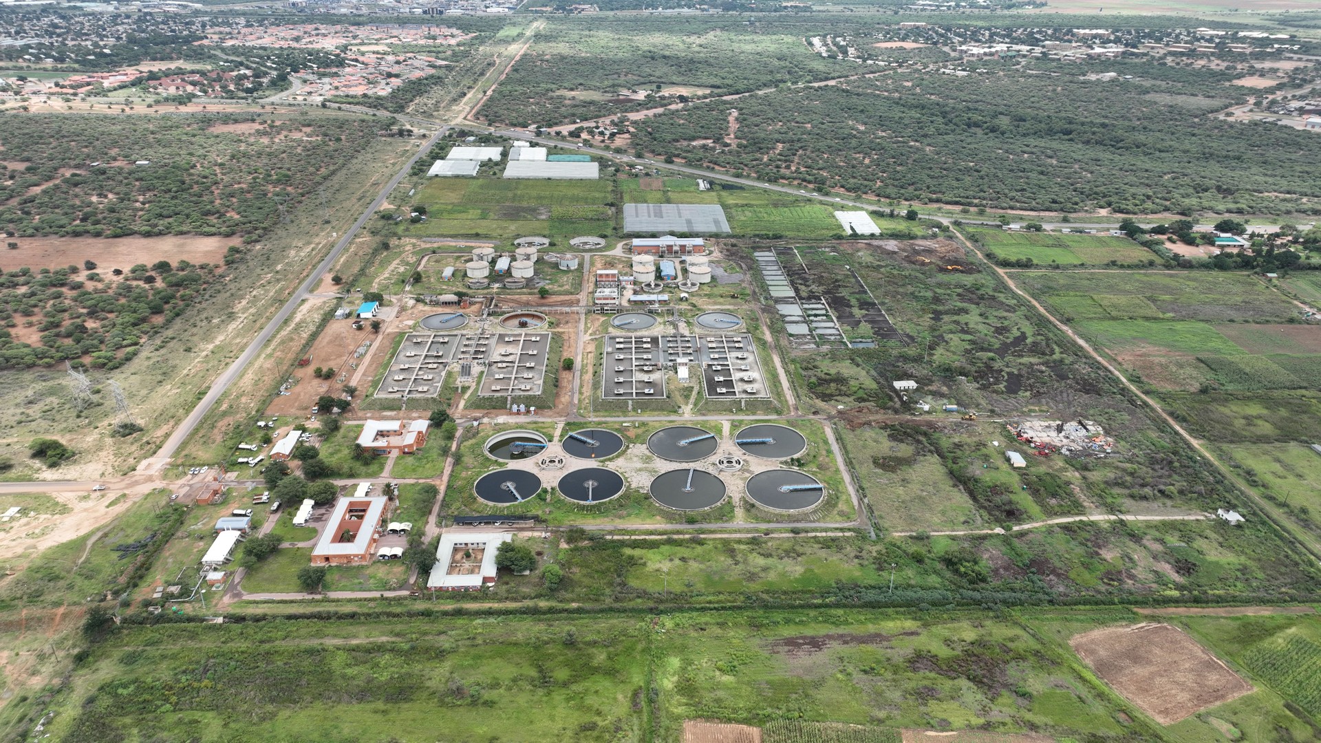 Water Utilities Corporation (WUC) aerial view of the sewage treatment plant